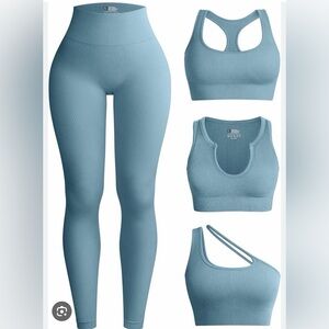 OQQ Women’s 3-Piece Workout Set - Blue
